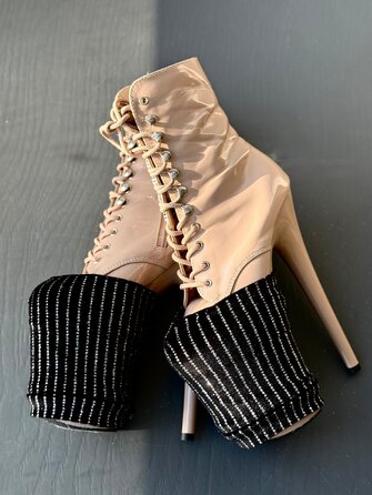 Захисти для Взуття Velvet Shine для Pole Dance Heels Блиск Захист та Сценічний Ефект - чорний у смуги