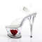 Босоніжки Pleaser Moon-708HRS на підборах 7 дюймів, з вирізом 2 3/4 дюйма з ремінцем на щиколотці PF, прозорі/червоні