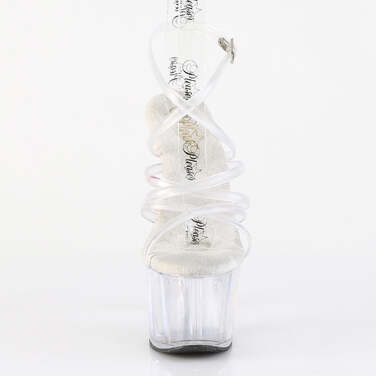 Босоніжки Adore-706 на підборах 7 дюймів, босоніжки з перехресним ремінцем на щиколотці 2 3/4 дюйма, прозорі/прозорі