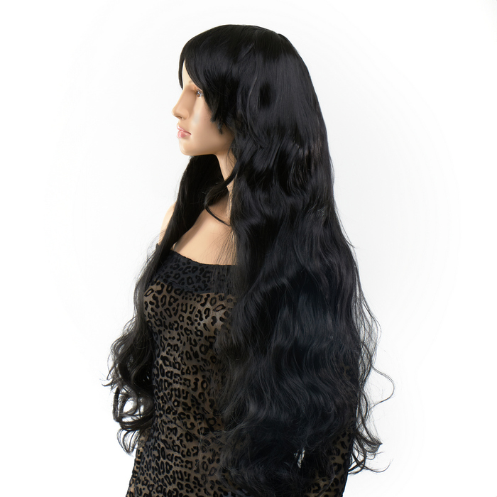 Перука штучна Fetish Hair, чорна, 65 см