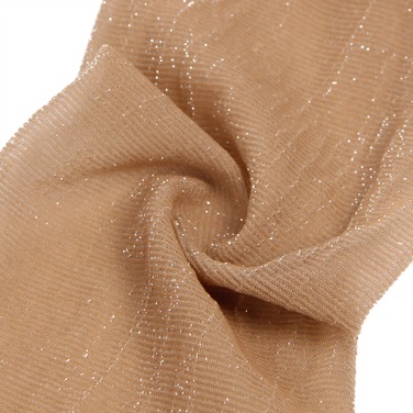 Панчохи з люрексом Star Night Lase Pearlescent на силіконовій стрічці, бежеві, XS-M