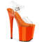 Босоніжки Pleaser Flamingo-808 на підборах 8 дюймів, босоніжки з ремінцем на щиколотці 4 дюйми, прозорі/помаранчеві