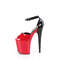 Босоніжки Pleaser Flamingo-868 *8 дюймів на підборах, 4 дюйми з закритим ремінцем на щиколотці, червоні/чорні