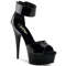 Босоніжки Pleaser Delight-670-3 на підборах 6 дюймів, 1 3/4 дюйма з закритою спинкою, чорні