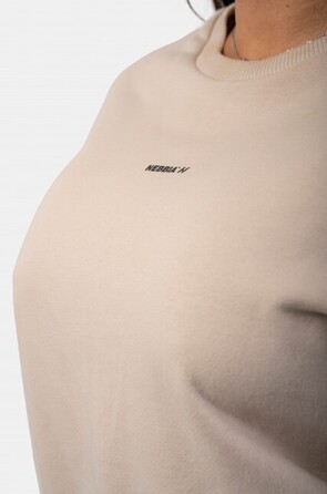 ТОЛСТОВКА LOOSE FIT SWEATSHIRT 'FEELING GOOD' CREAM 420