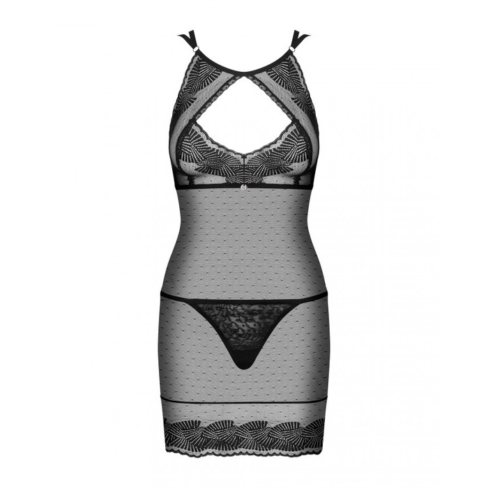 Рубашка мережива Obsessive Allastia чорний, L/XL