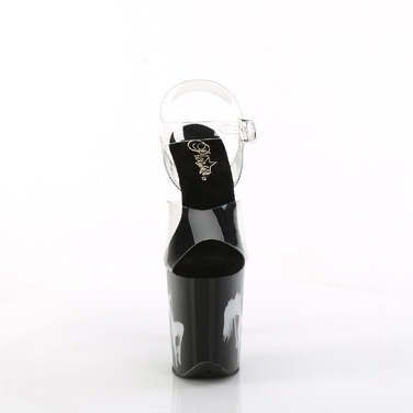 Босоніжки Flamingo-808NLSG на підборах 8 дюймів, ремінець на щиколотці 4 дюйми з підсвічуванням LED, прозорі/різнокольорові