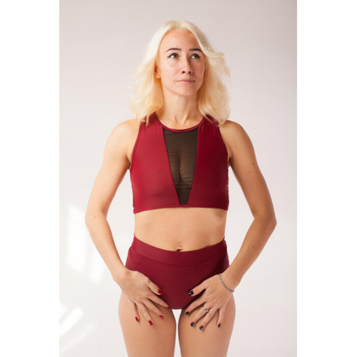 Костюм для пол денсу з вставками Бордо