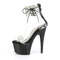 Босоніжки Pleaser Adore-727RS на підборах 7 дюймів, босоніжки з манжетою на щиколотці 2 3/4 дюйма з RS, блискавка ззаду, прозорі/чорні