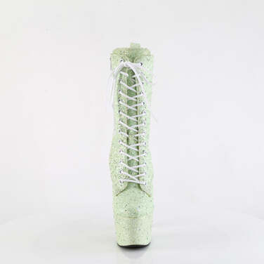 Ботинки Adore-1040GR *7 дюймов, каблук, 2 3/4 дюйма, шнуровка спереди, боковая молния, зелёные