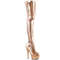 Boots Pleaser Delight-3000HWR *Каблук 6 дюймов, эластичные сапоги до бедра 1 3/4 дюйма, боковая молния 12 дюймов, розовое золото