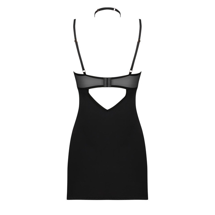Комплект Пеньюар и Стринги Obsessive Selinne chemise & thong XS/S (черный)