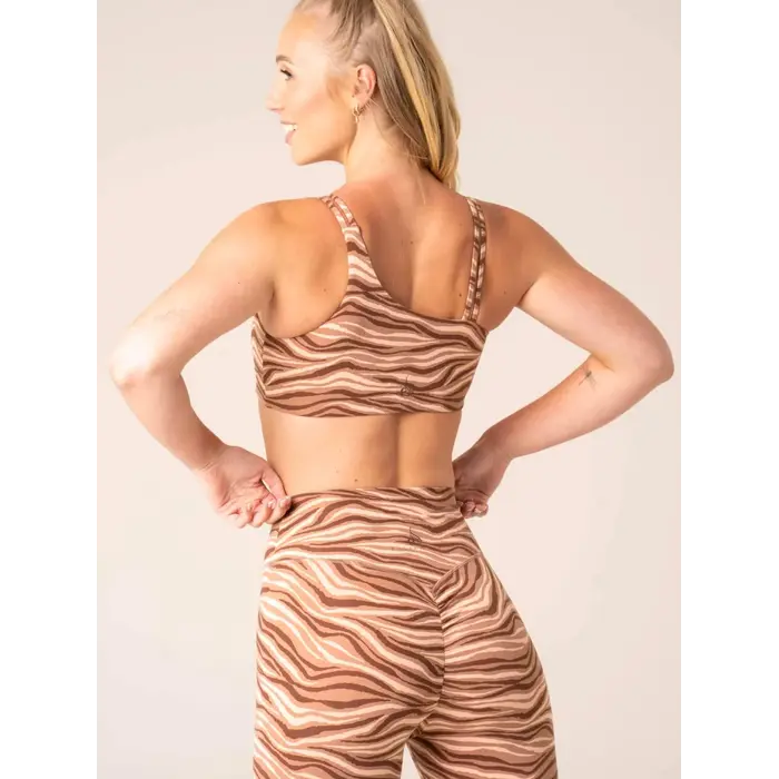 Топ Ryderwear Unstoppable One Shoulder Sports Bra - Mocha Zebra