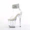 Босоніжки Pleaser Flamingo-824RS-02 *8 дюймів на підборах, 4 дюйми з манжетою на щиколотці PF з RS, блискавка ззаду, прозорі/сріблясті
