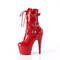 Чоботи Pleaser Adore-1043 *7 дюймів на підборах, 2 3/4 дюйма з шнурівкою спереду, червоні