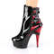 Чоботи Pleaser Boots Delight-1012 на підборах 6 дюймів, двоколірні черевики на щиколотці з ремінцями 1 3/4 дюйма, червоні