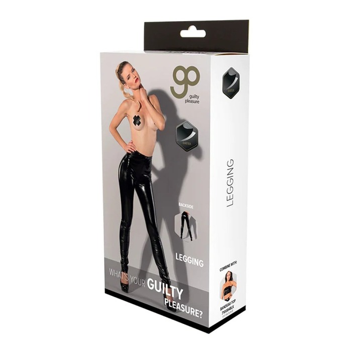 Эротические леггинсы из латекса Guilty Pleasure Datex черные, M