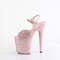 Босоножки Pleaser Flamingo-809GP. Каблук 8 дюймов, ремешок на щиколотке 4 дюйма. Цвет: нежно-розовый.
