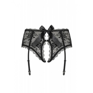 Пояс для чулок черный Obsessive Behindy garter belt black L/XL