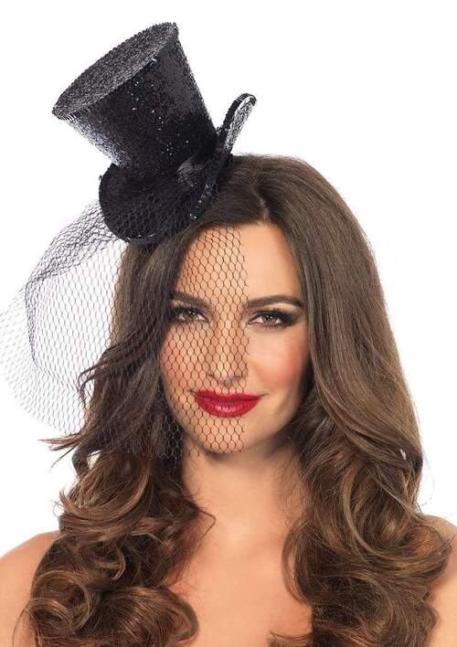 Мини-цилиндр женский Mini Glitter Top Hat от Leg Avenue