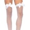 Панчохи з бантиком Leg Avenue Sheer Thigh Highs, білі, O/S