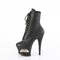 Чоботи Pleaser Moon-1020SK *7-дюймовий каблук, 2 3/4-дюймовий виріз на шнурівці з PF, блискавка збоку, чорні, веганська шкіра/чорний