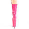 Ботинки Pleaser Flamingo-1050, каблук 8 дюймов, 4-дюймовые PF-сапоги до середины голени, шнуровка спереди, молния сбоку, розовые