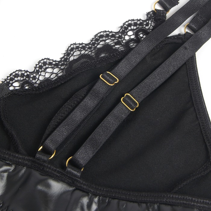 Корсет з підтяжками та підв'язками Star Night на блискавці, чорний, M