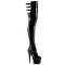 Сапоги Pleaser Adore-3055, каблук 7 дюймов, 6,5 см, эластичный армейский ботфорт с пряжкой и ремешком, молния сбоку, чёрные