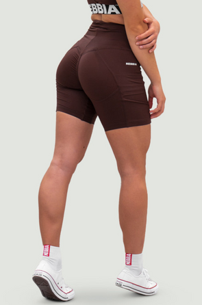 Шорти Nebbia High waisted leggings shorts 9″ FIT&SMART Dark Brown 575