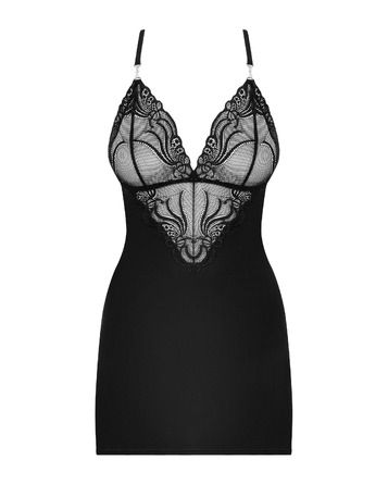 Сорочка та стрінги Obsessive 828-CHE-1 L/XL