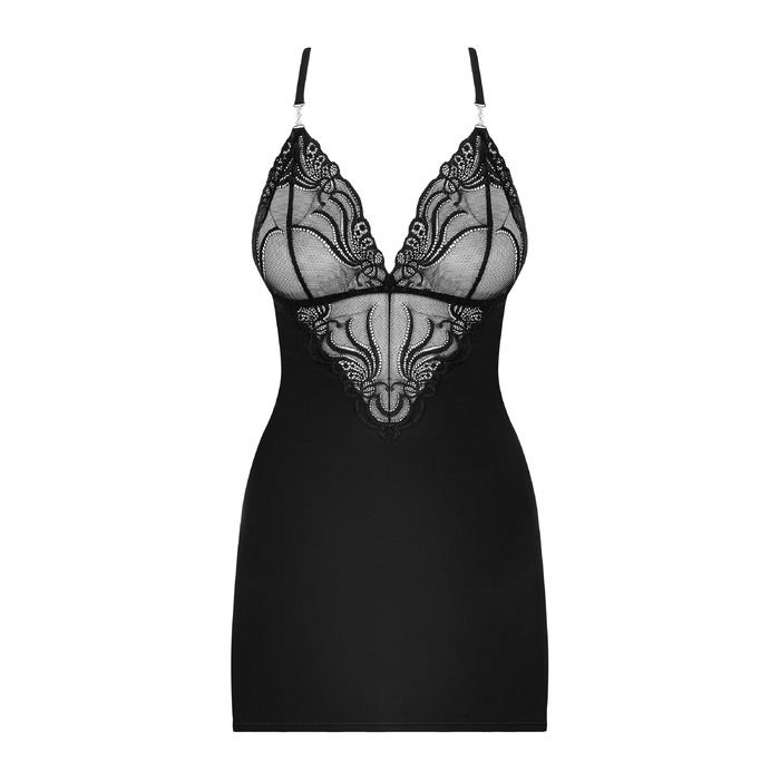 Сорочка та стрінги Obsessive 828-CHE-1 L/XL