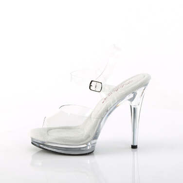 Босоніжки Glory-508 на підборах 5 дюймів, з ремінцем на щиколотці 3/4 дюйма, прозорі