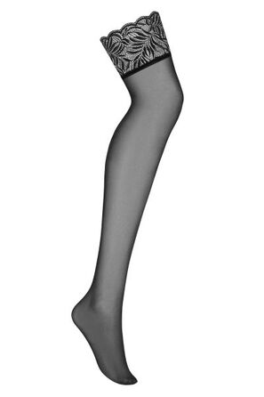 Чулки черные Obsessive Contica stockings L/XL