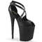 Босоніжки Pleaser Flamingo-821 *8 дюймів на підборах, 4 дюйми з відкритим носком PF, чорні, з веганської шкіри/чорні