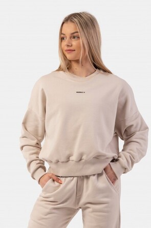 ТОЛСТОВКА LOOSE FIT SWEATSHIRT 'FEELING GOOD' CREAM 420