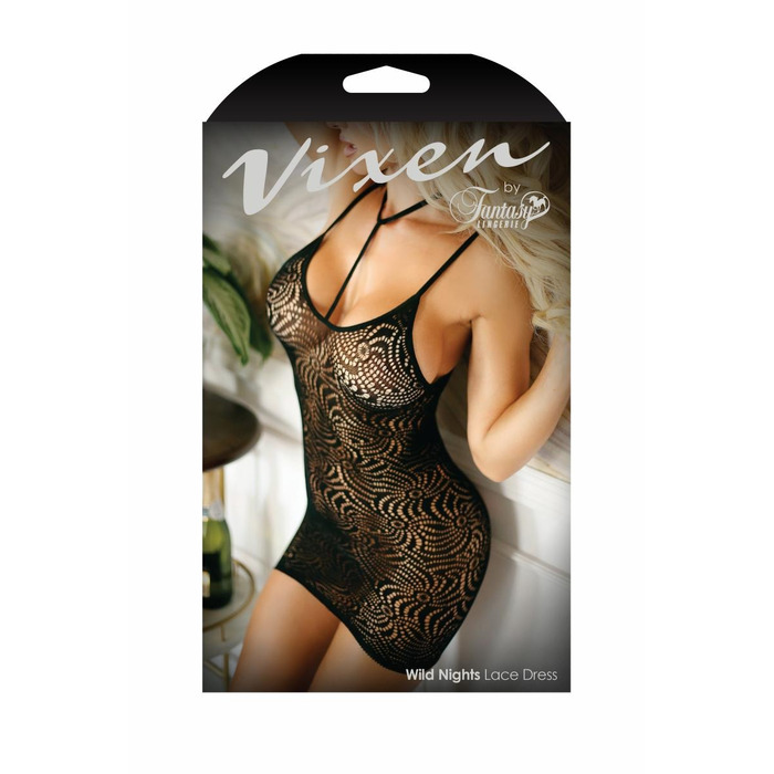 Сукня з візерунком, зі спинкою у велику сітку, чорна, One Size