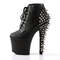 Ботильоны Pleaser Fearless-700-28, каблук 7 дюймов, ботильоны на шнуровке 3 1/4 дюйма, чёрная искусственная кожа/чёрный