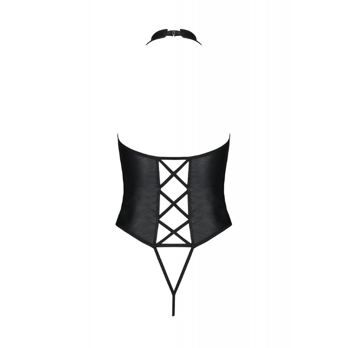 Боди с халтером и геометричным узором NANCY BODY black S/M - Passion