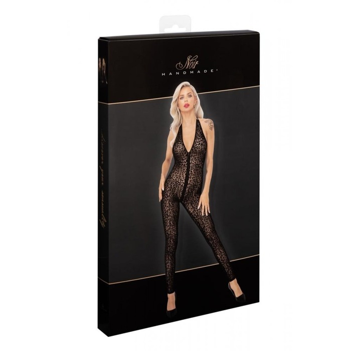 Сексуальний бодістокінг з леопардовим принтом S F286 Noir Handmade