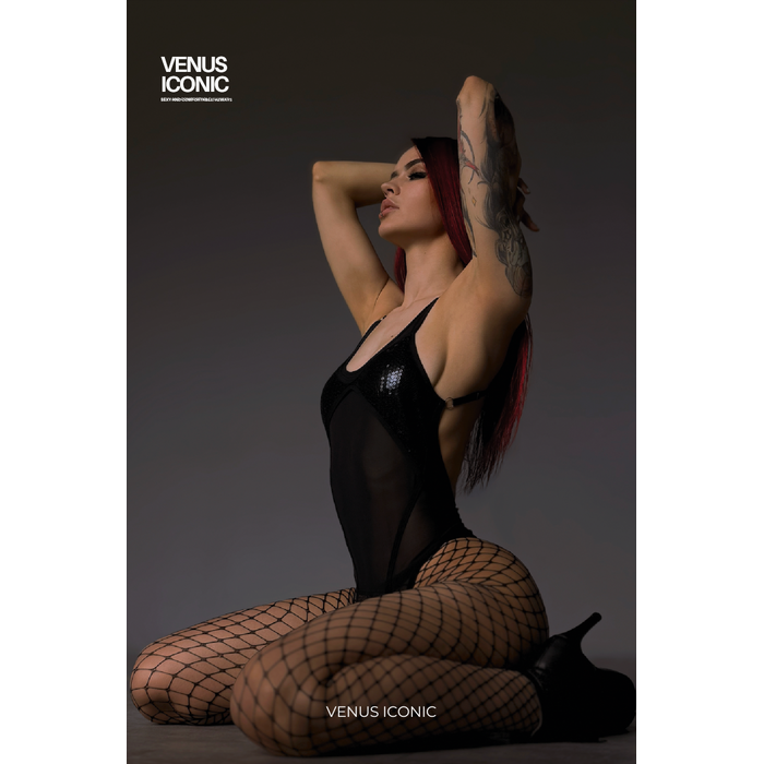 Боді Venus Iconic NAKED з паєтками для Pole Dance та Exotic Heels
