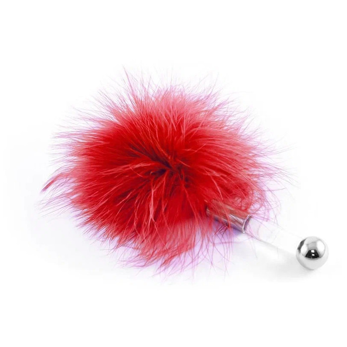 Пушок на короткой ручке Runye, красный