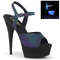 Босоніжки Pleaser Delight-609REFL *6-дюймовий каблук, 1 3/4-дюймовий ремінець на щиколотці з світловідбиваючим ефектом, зелений/чорний