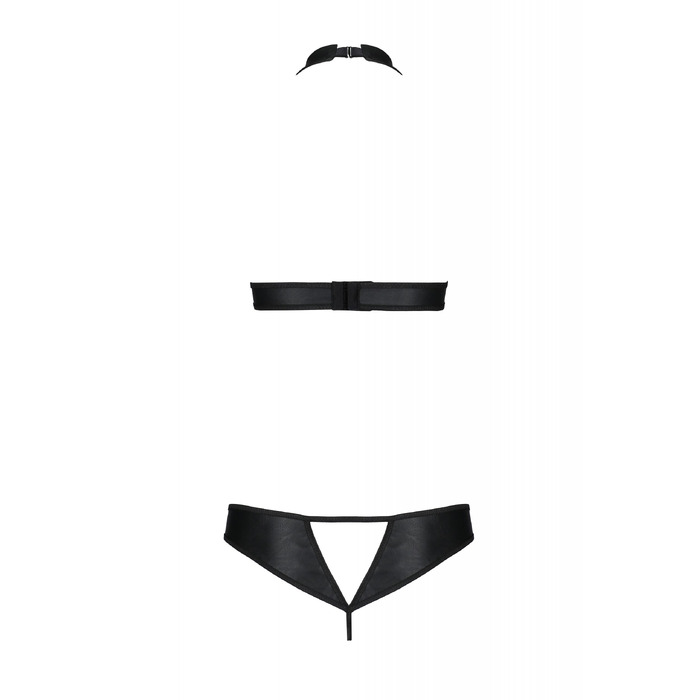 Комплет с открытым бюстом MALWIA SET WITH OPEN BRA black S/M - Passion