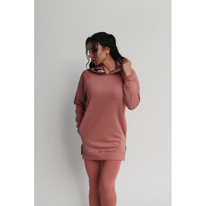 ХУДІ EVERYDAY HERO LONG SWEATSHIRT WITH A HOODIE OLD ROSE 580 Roze