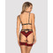 Комплект мереживний з поясом для панчох Obsessive Sugestina 3-pcs set S/M