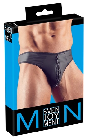 Чоловічі стрінги зі стразами по блискавці Sven Joy Ment Men's String, чорний, L