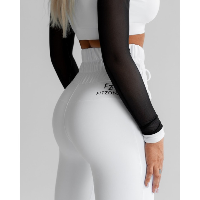 ЛЕГИНСЫ WHITE LEGGINGS WITH RUFFLED WAISTBAND