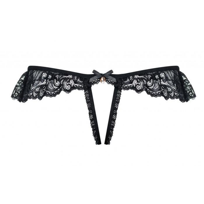 Трусики чорні Obsessive 830-THC-1 crotchless thong L / XL