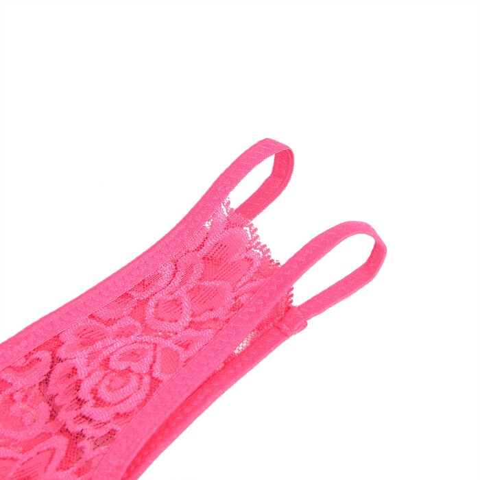 Відкриті трусики з інтимним вирізом StarNight, мереживні, рожеві, S